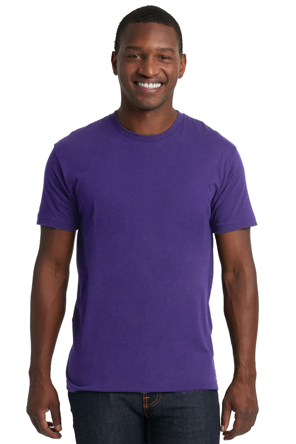 Next Level Mens Fine Jersey Short Sleeve Crewneck T-Shirt - Purple Rush