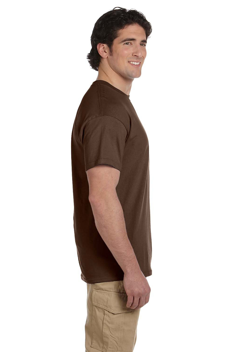 Fruit Of The Mens Loom Chocolate Short Sleeve Jersey HD Crewneck Brown T-Shirt 3930/3931/3930R —