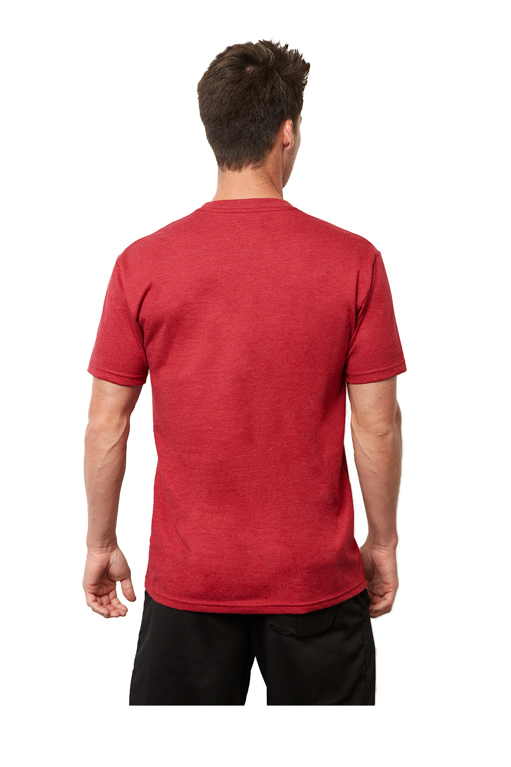 Next Level 4210 Mens Eco Performance Short Sleeve Crewneck T-Shirt Heather Red Back