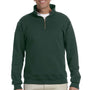 Jerzees Mens Super Sweats NuBlend Pill Resistant Fleece 1/4 Zip Sweatshirt - Forest Green - Closeout