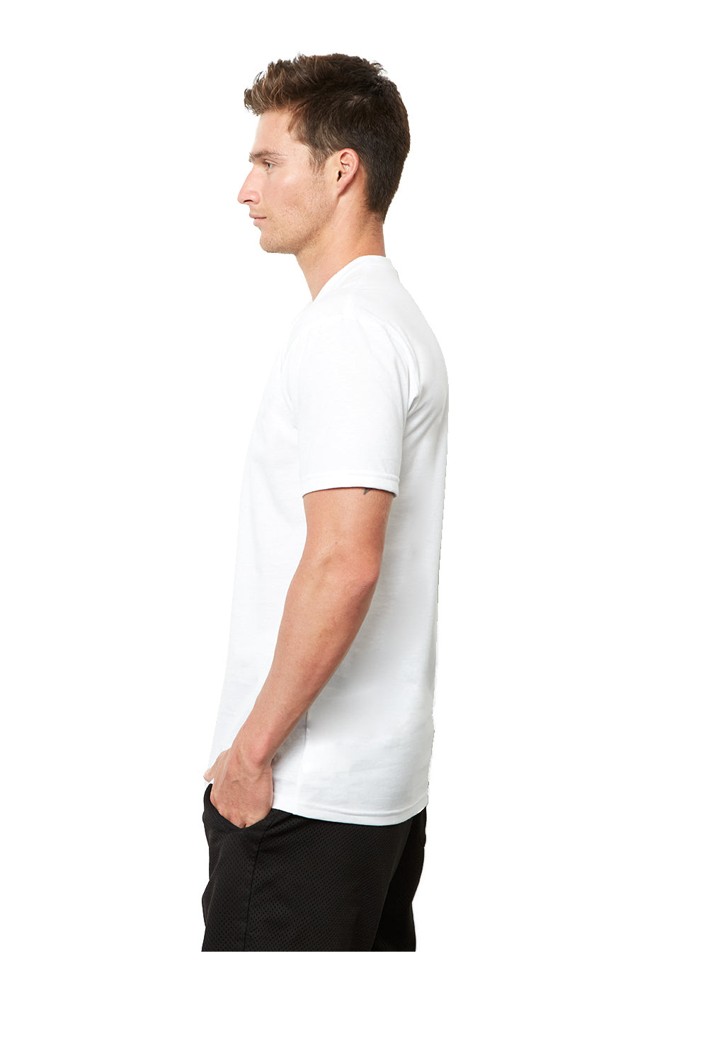 Next Level 4600 Mens Eco Short Sleeve Crewneck T-Shirt White Side