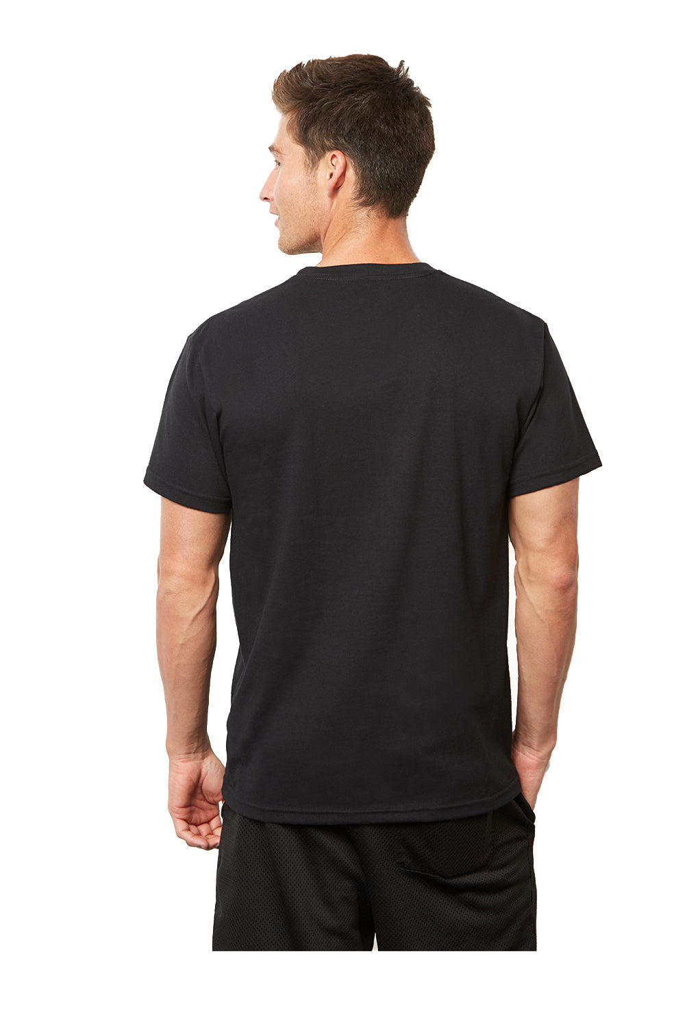 Next Level 4600 Mens Eco Short Sleeve Crewneck T-Shirt Black Back
