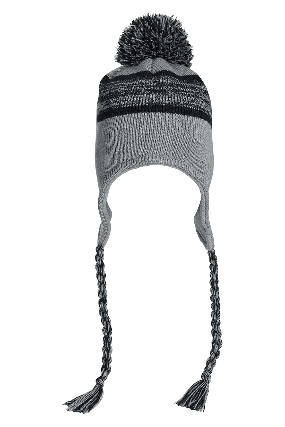 J America 5007JA Mens Backcountry Knit Pom Beanie Grey Front