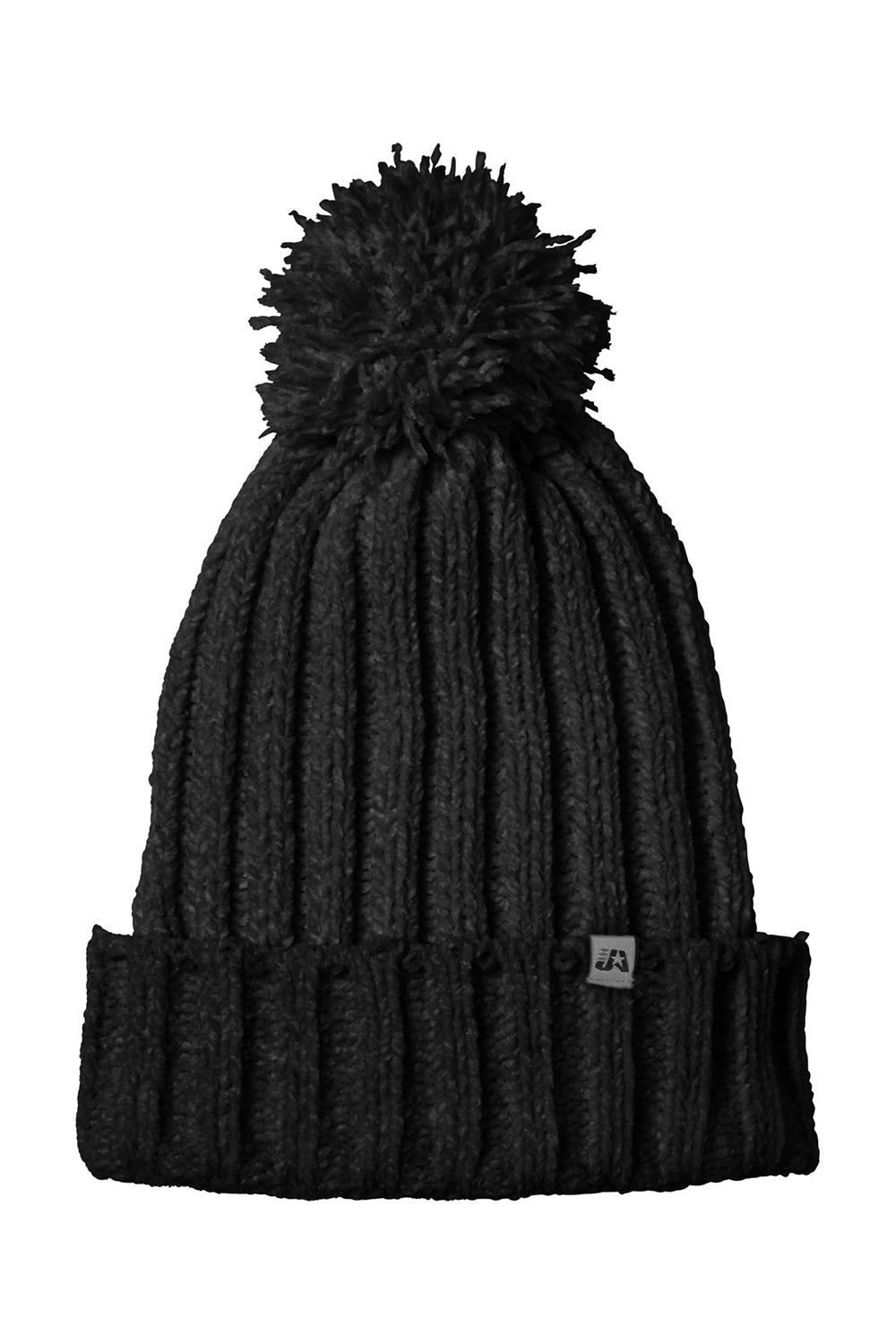 J America 5008JA Mens Cushy Knit Beanie Black Front