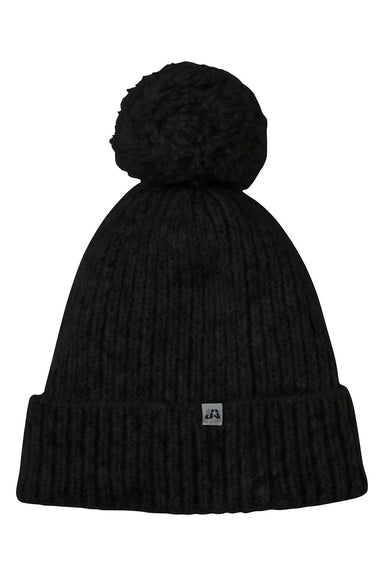 J America 5009JA Mens Swap A Pom Knit Beanie Black Front