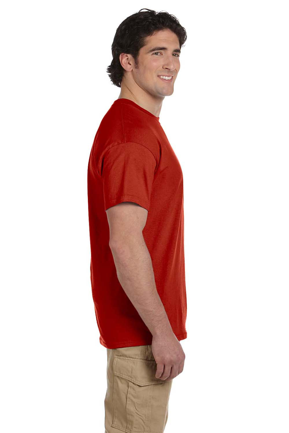 Hanes 5170 Mens EcoSmart Short Sleeve Crewneck T-Shirt Red Side