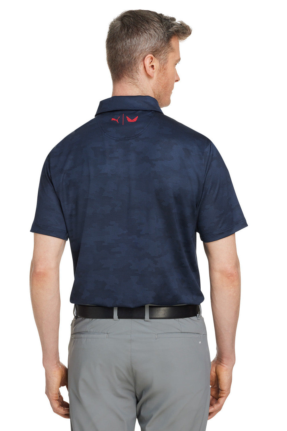 Puma 537471 Mens Volition Camo Short Sleeve Polo Shirt Navy Blue Back