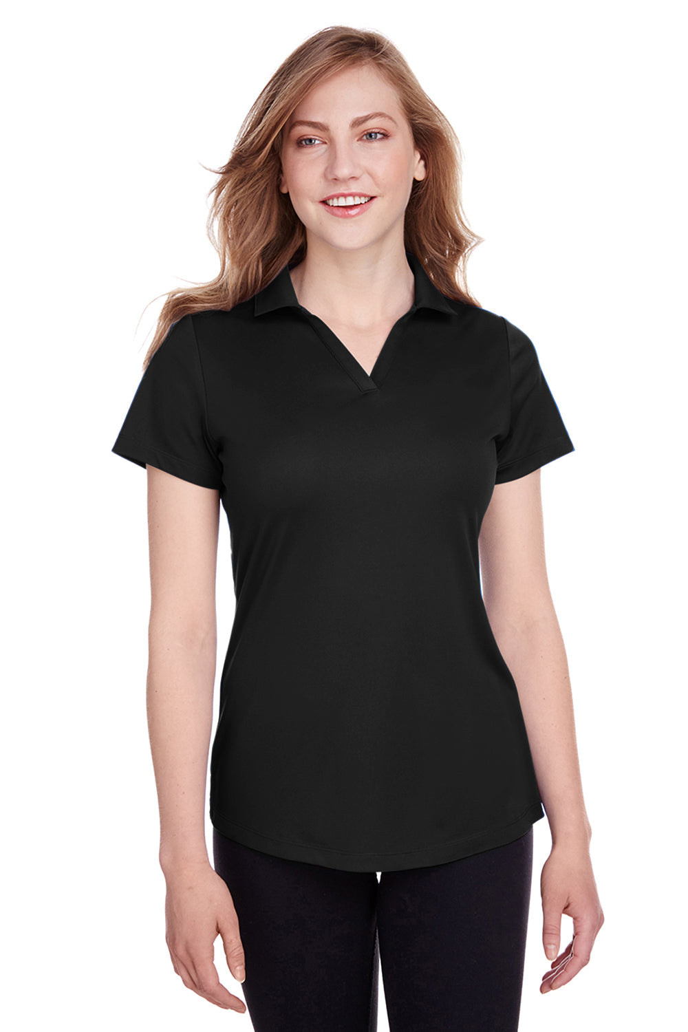 Puma Womens Icon Performance Moisture Wicking Short Sleeve Polo Shirt -  Black