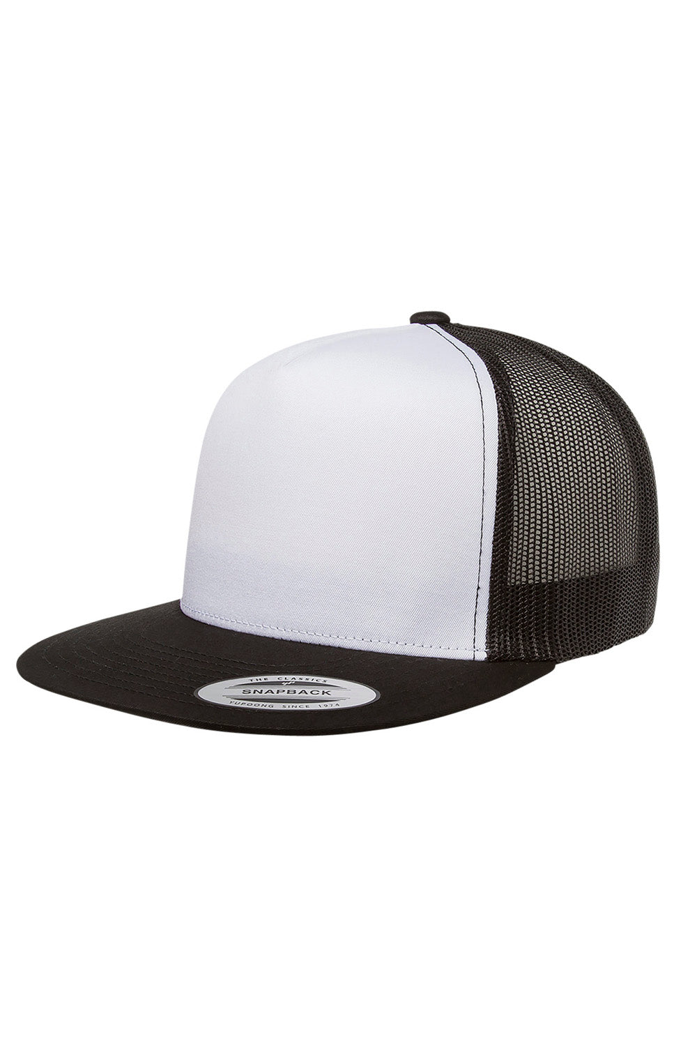 Yupoong Mens Adjustable Trucker Hat - Black/White