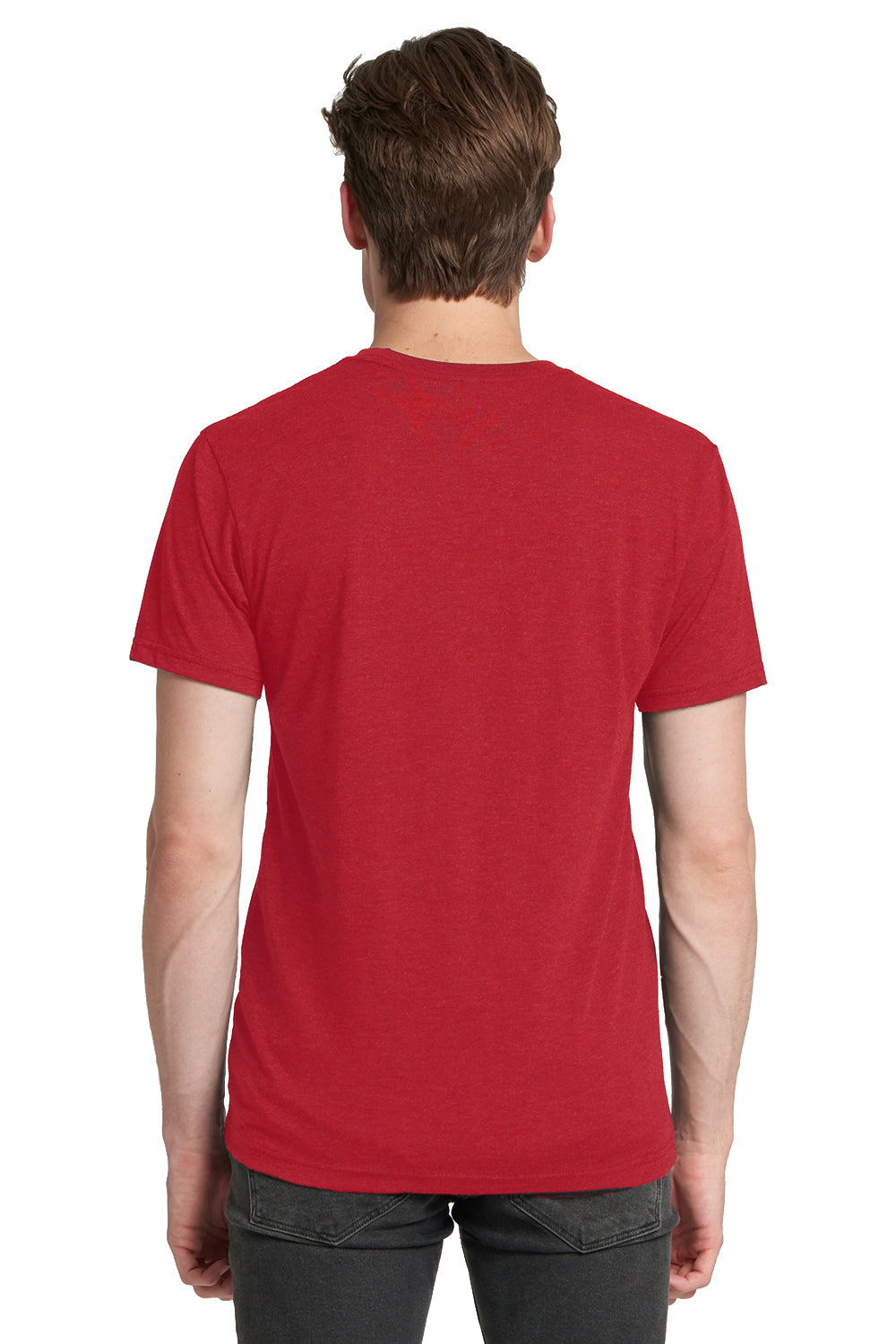 Next Level 6010 Mens Jersey Short Sleeve Crewneck T-Shirt Red Back