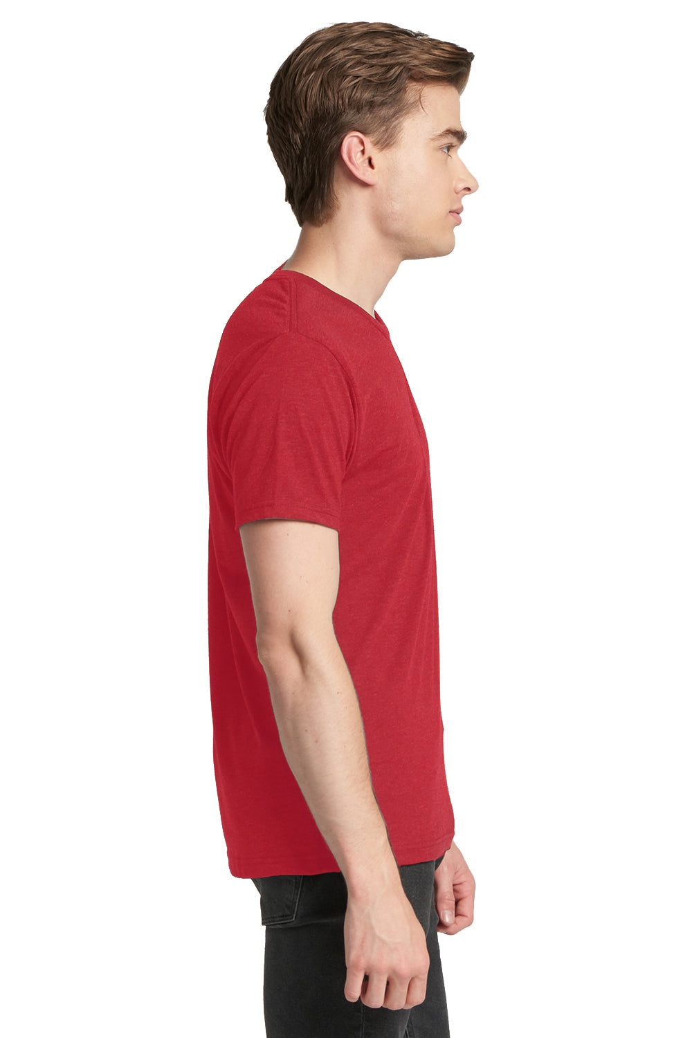 Next Level 6010 Mens Jersey Short Sleeve Crewneck T-Shirt Red Side