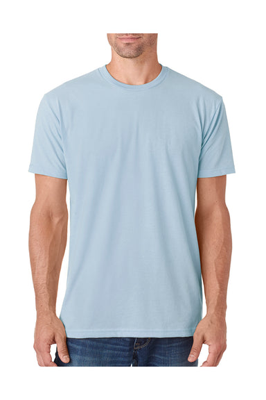 Next Level 6410 Mens Sueded Jersey Short Sleeve Crewneck T-Shirt Light Blue Front