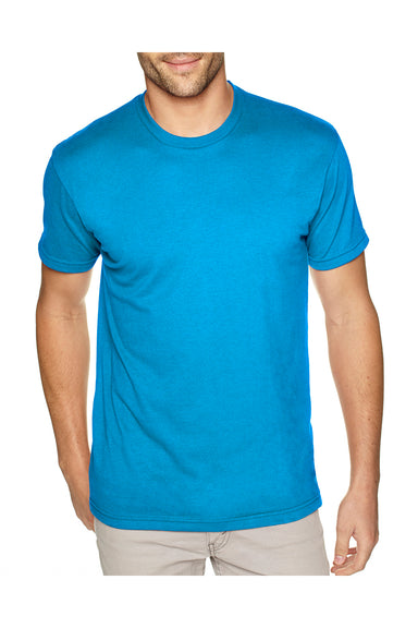 Next Level 6410 Mens Sueded Jersey Short Sleeve Crewneck T-Shirt Turquoise Blue Front