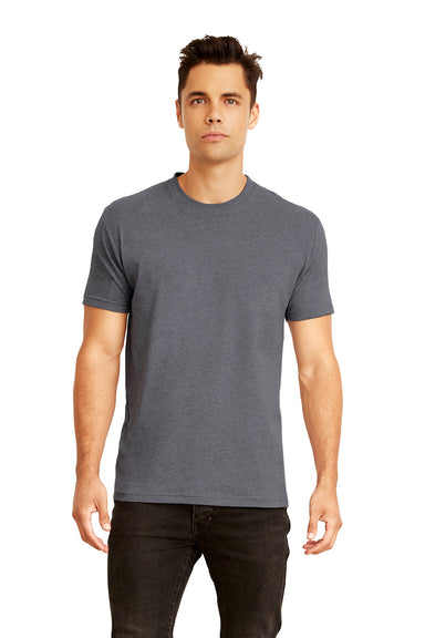 Next Level 6410 Mens Sueded Jersey Short Sleeve Crewneck T-Shirt Heather Metal Grey Front