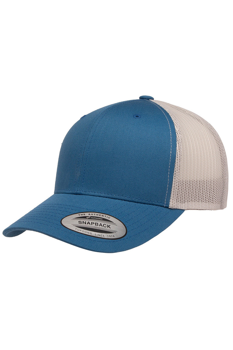 Yupoong 6606 Mens Steel Blue/Silver Grey Adjustable Trucker Hat