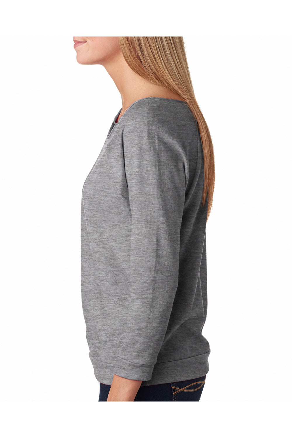 Next Level Ladies' French Terry 3/4-Sleeve Raglan Pullover Raw