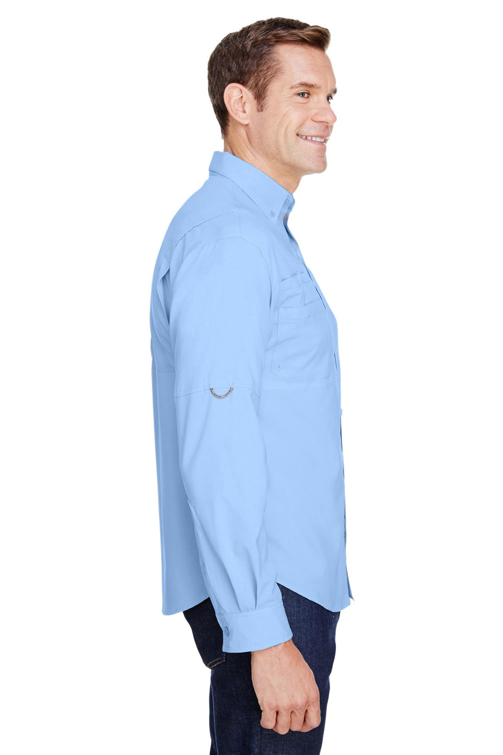Columbia Mens Tamiami II Moisture Wicking Long Sleeve Button Down Shirt w/  Double Pockets - Cool Grey