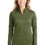 The North Face Womens Tech Pill Resistant Fleece 1/4 Zip Jacket - Burnt Olive Green - Closeout
