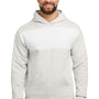 Jerzees Mens NuBlend Fleece Pill Resistant Billboard Hooded Sweatshirt Hoodie - Heather Oatmeal/White - Closeout