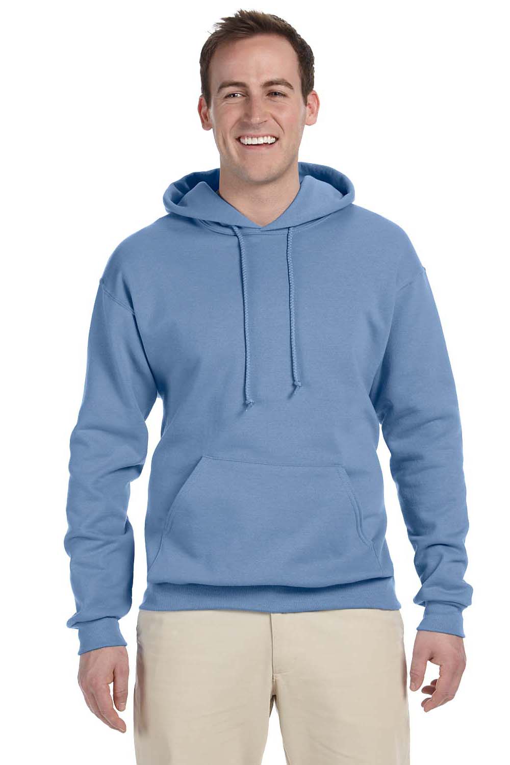 Jerzees 996 Mens NuBlend Fleece Hooded Sweatshirt Hoodie Light Blue Front