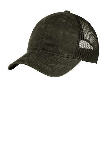 Port Authority C927 Pigment Print Mesh Back Hat Olive Green Front