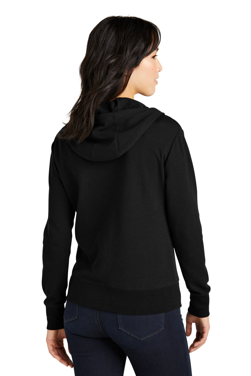 New Era LNEA141 Womens Black Thermal Full Zip Hooded Sweatshirt Hoodie —