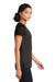 Sport-Tek Womens Endeavor Short Sleeve V-Neck T-Shirt Heather Black/Black Side