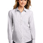 Port Authority Womens SuperPro Wrinkle Resistant Long Sleeve Button Down Shirt - Gusty Grey/White - Closeout
