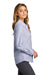 Port Authority Womens SuperPro Long Sleeve Button Down Shirt Oxford Blue/White Side