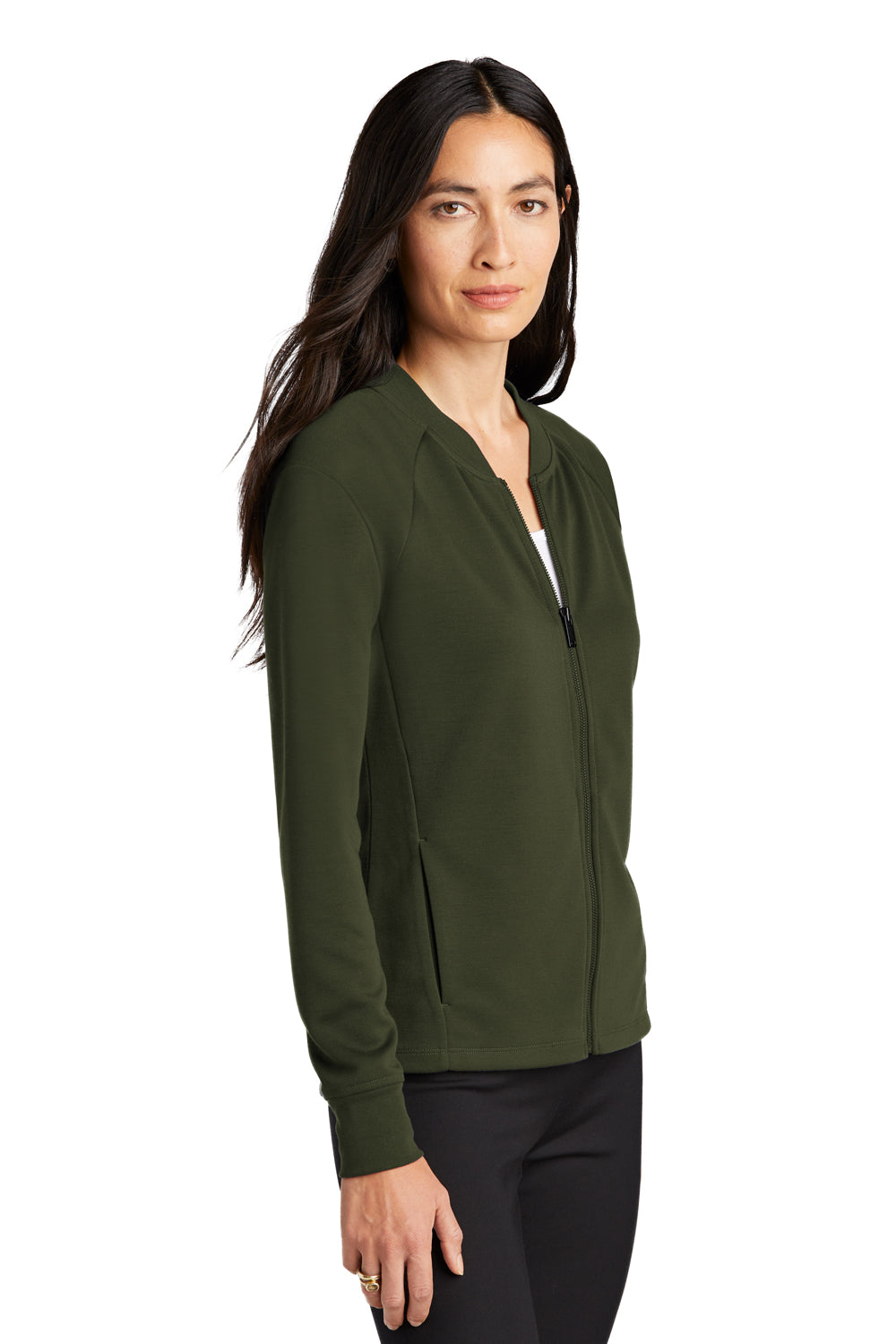 Mercer+Mettle MM3001 Double Knit Full Zip Bomber Jacket Townsend Green 3Q