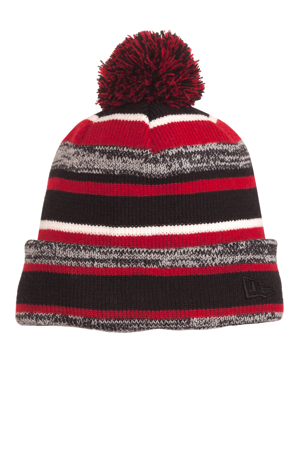 New Era NE902 Sideline Beanie Black/Scarlet Red Front