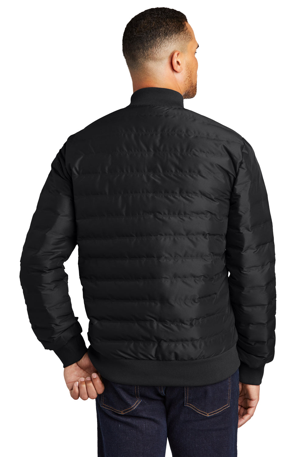 Ogio Mens Street Puffy Full Zip Jacket Blacktop Side