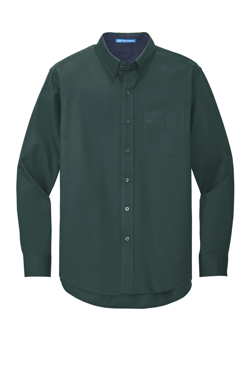 Long Sleeve Fly Collar Shirt - Dark Green, Shirts