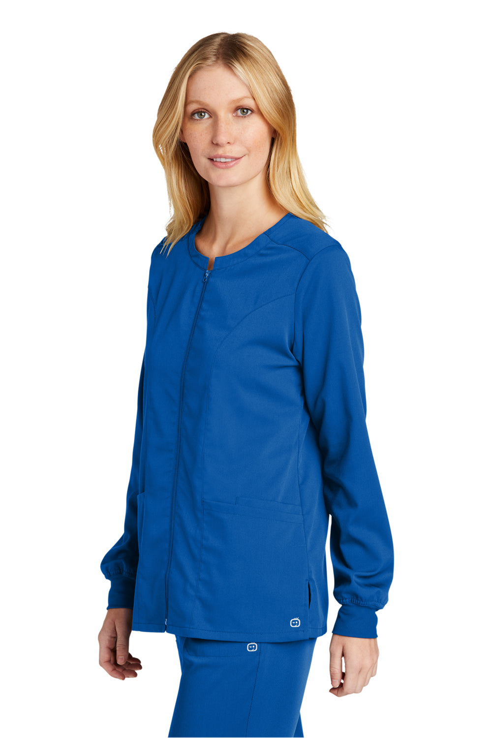 Wonderwink WW4088 Premiere Flex Full Zip Scrub Jacket Royal Blue 3Q