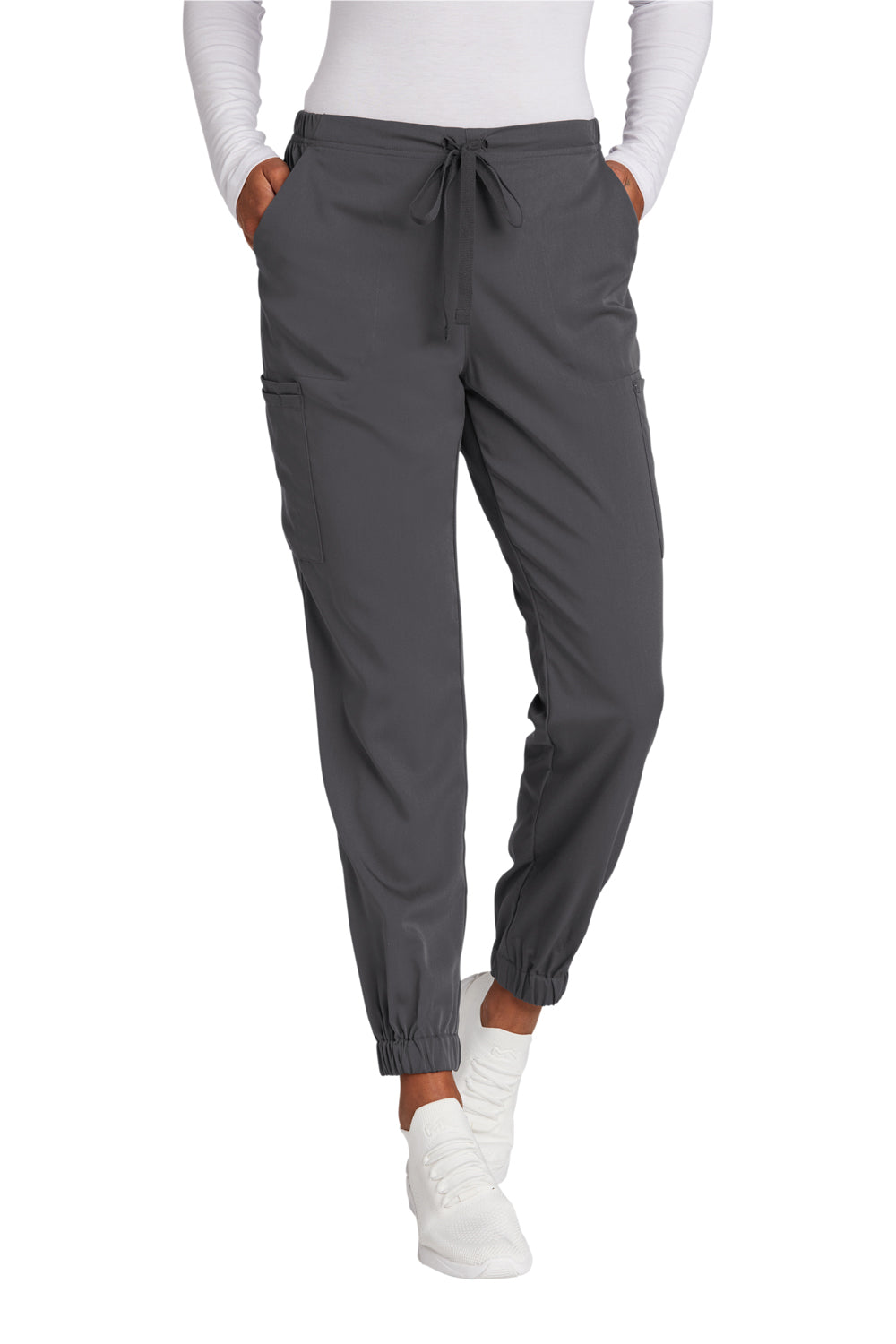 Wonderwink WW4258 Premiere Flex Jogger Pants w/ Pockets Pewter Grey Front