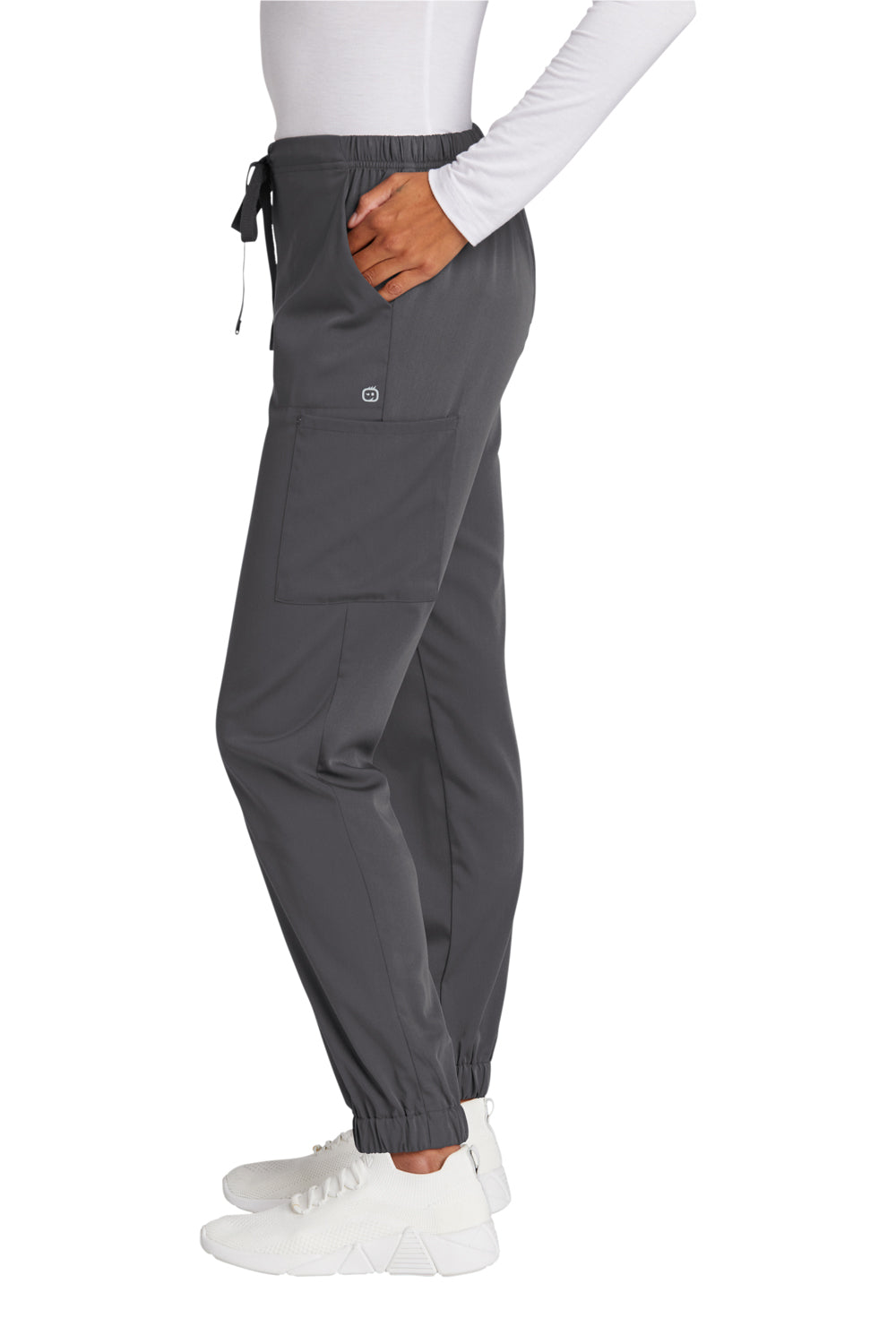 Wonderwink WW4258 Premiere Flex Jogger Pants w/ Pockets Pewter Grey Side