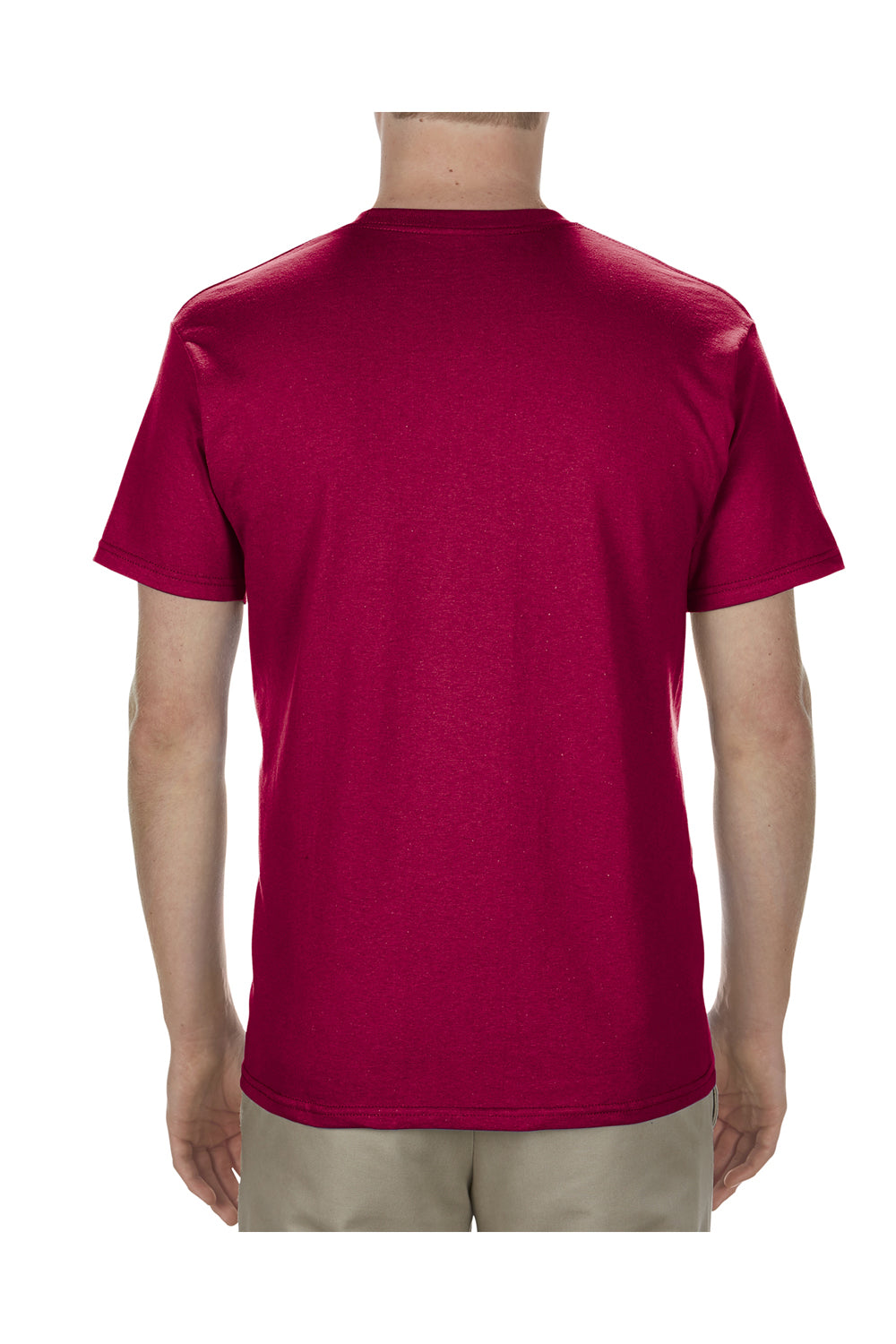 Alstyle AL1701 Mens Soft Spun Short Sleeve Crewneck T-Shirt Cardinal Red Back