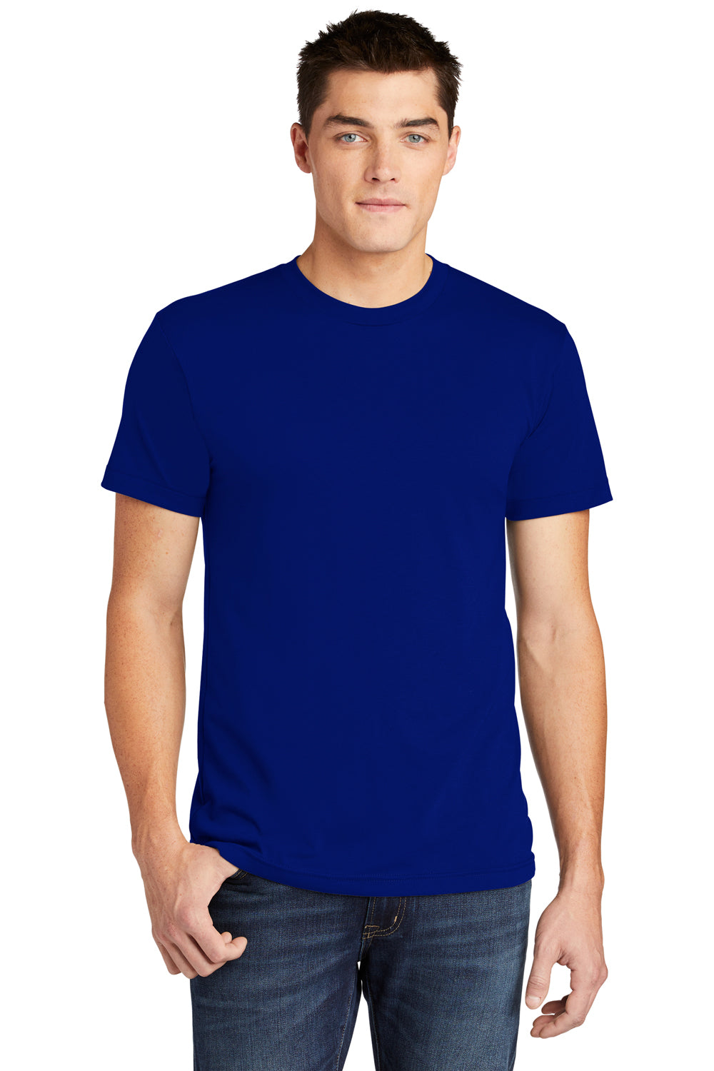 American Apparel BB401W Mens Lapis Blue Short Sleeve Crewneck T-Shirt —