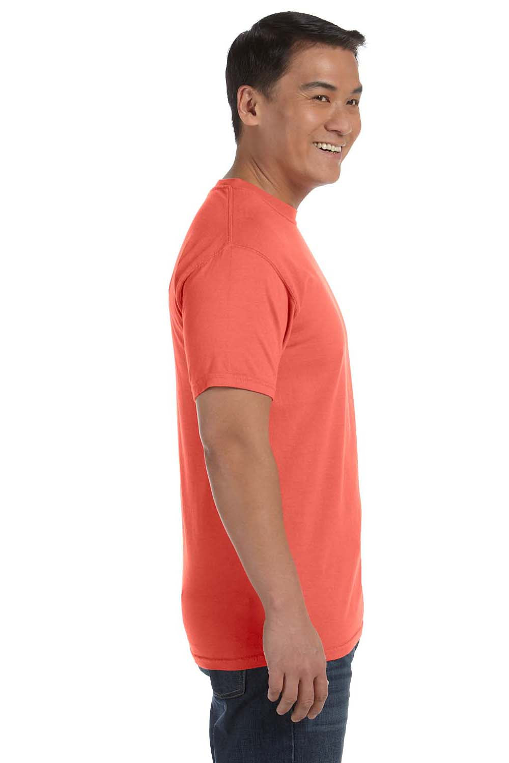 Comfort Colors 1717/C1717 Mens Bright Salmon Short Sleeve Crewneck T-Shirt  —