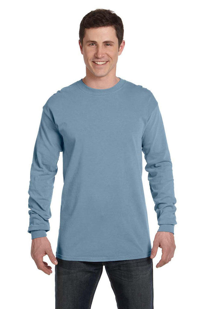 Comfort Colors 6014/C6014 Mens Ice Blue Long Sleeve Crewneck T