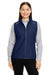 Core 365 CE703W Womens Techno Lite Water Resistant Full Zip Vest Navy Blue Front
