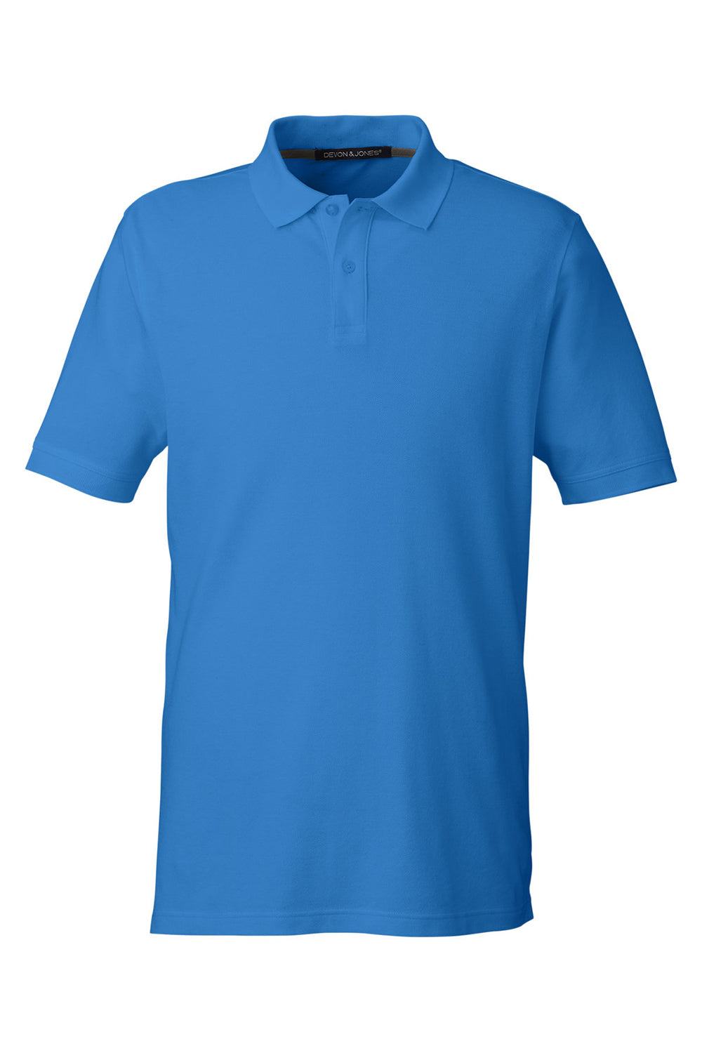 Devon & Jones DG100 Mens New Classics Performance Moisture Wicking Short Sleeve Polo Shirt French Blue Flat Front
