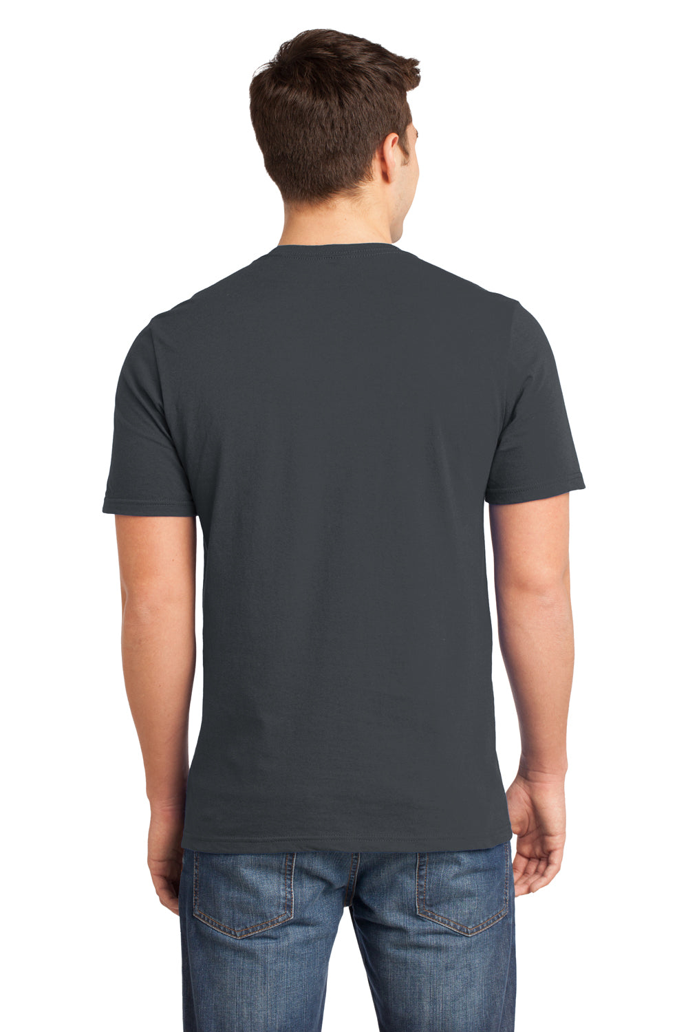 District DT6000 Mens Very Important Short Sleeve Crewneck T-Shirt Charcoal Grey Back