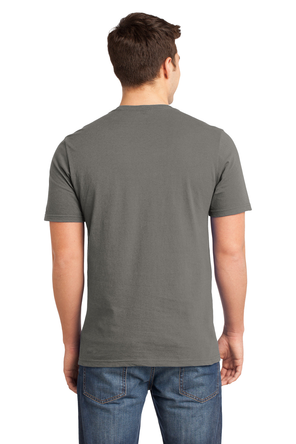District DT6000 Mens Very Important Short Sleeve Crewneck T-Shirt Grey Back