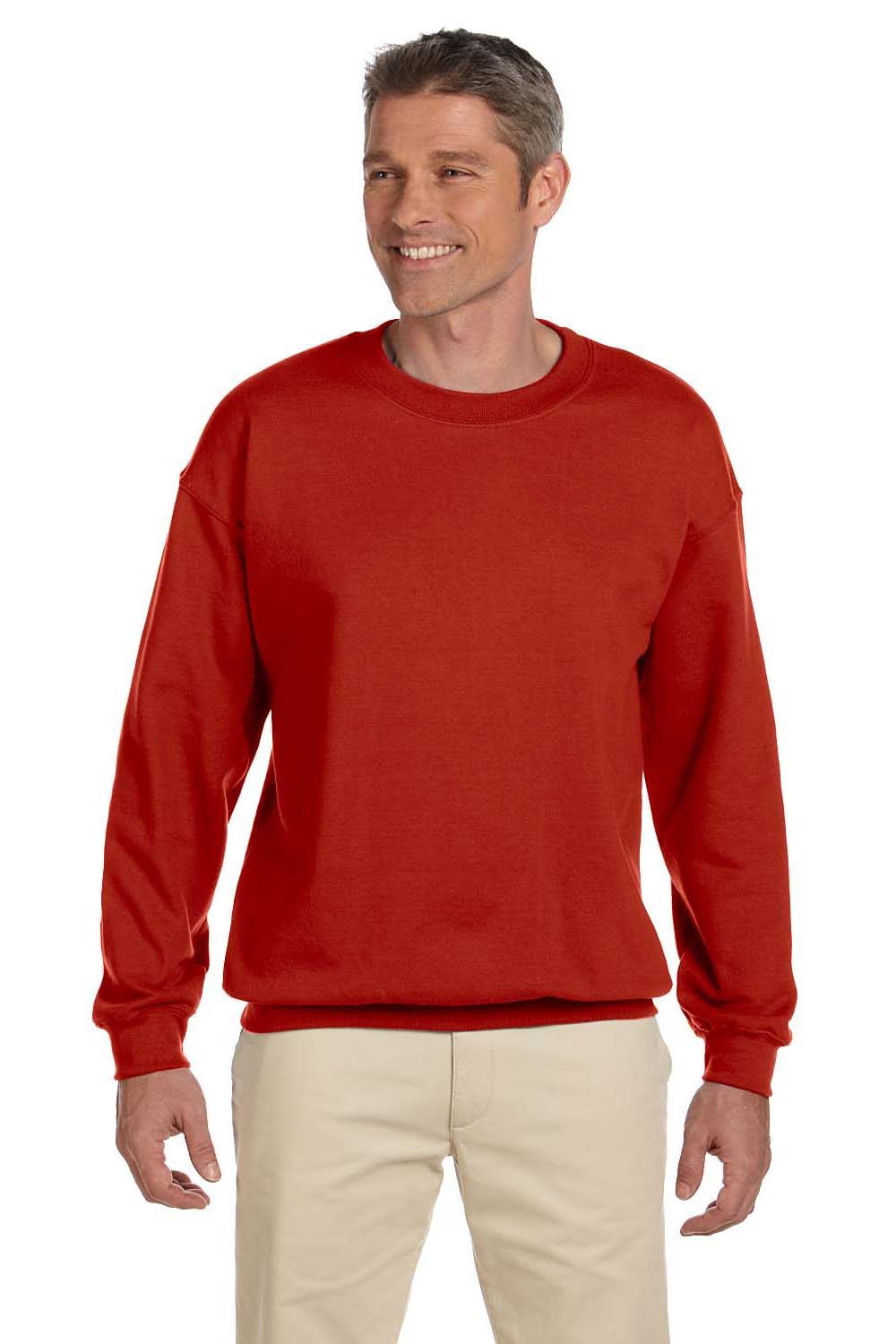 Hanes F260 Mens Deep Red Ultimate Cotton PrintPro XP Pill Resistant Crewneck  Sweatshirt —