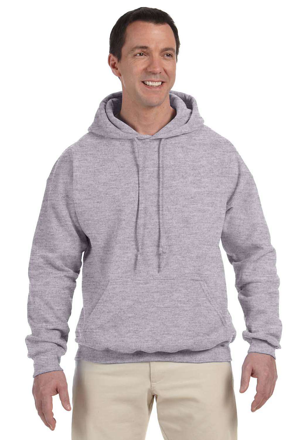 Gildan G125 Mens DryBlend Moisture Wicking Hooded Sweatshirt Hoodie Sport Grey Front