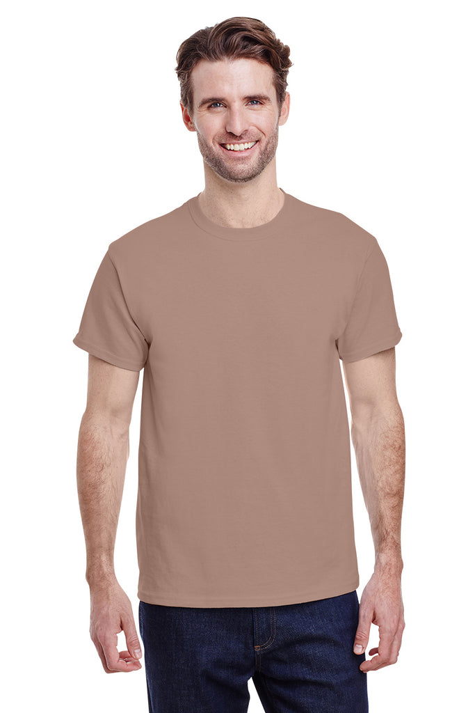 Gildan 5000/G500 Mens — T-Shirt Brown Short Savana Crewneck Sleeve