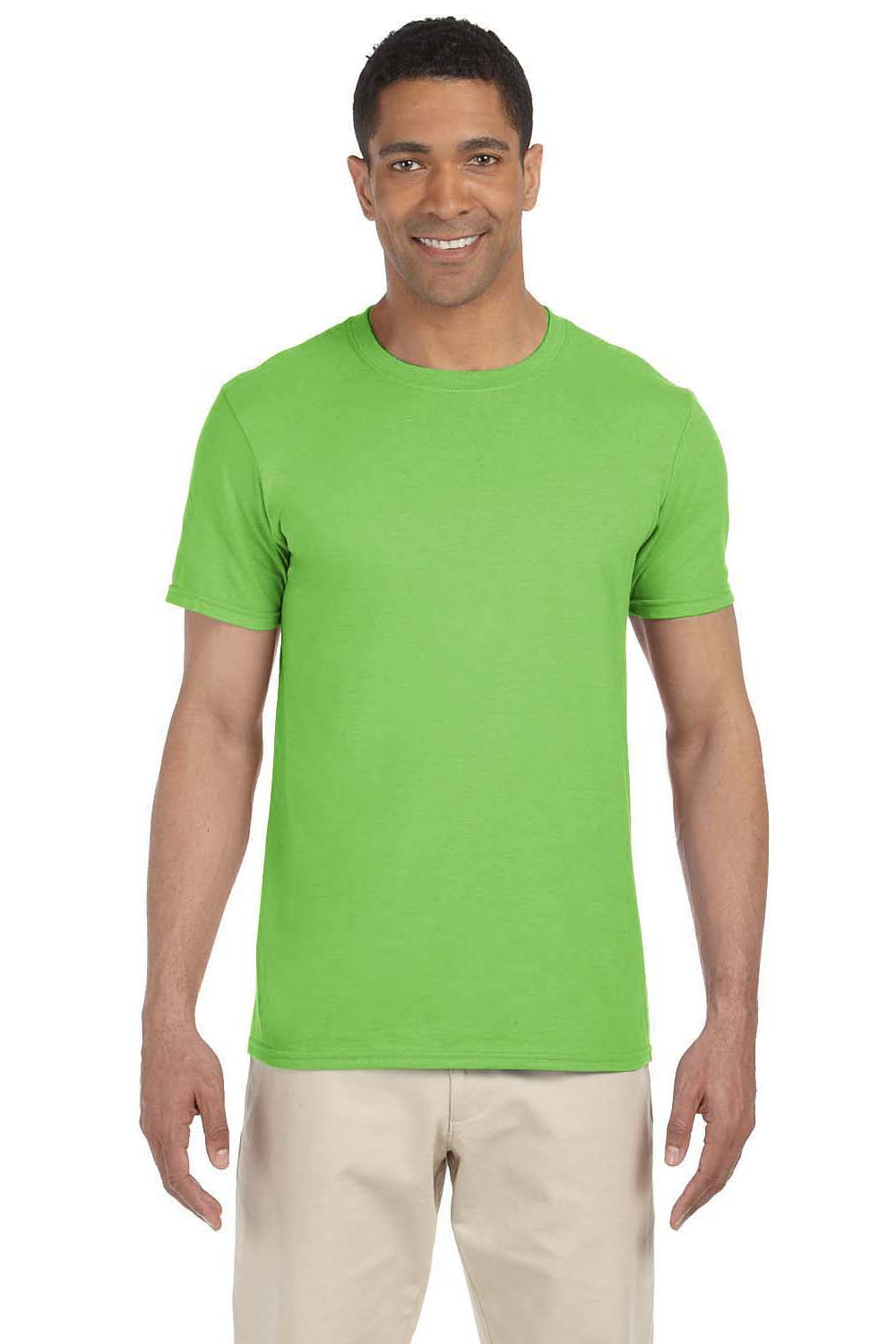 Gildan 64000/G640 Mens Lime Green Softstyle Short Sleeve Crewneck