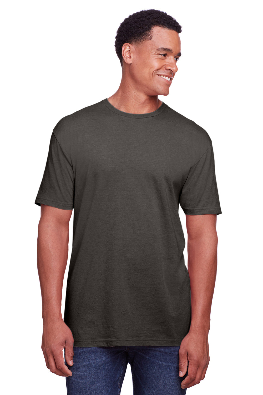 Gildan G670 Mens Softstyle CVC Short Sleeve Crewneck T-Shirt Gunmetal Grey Front