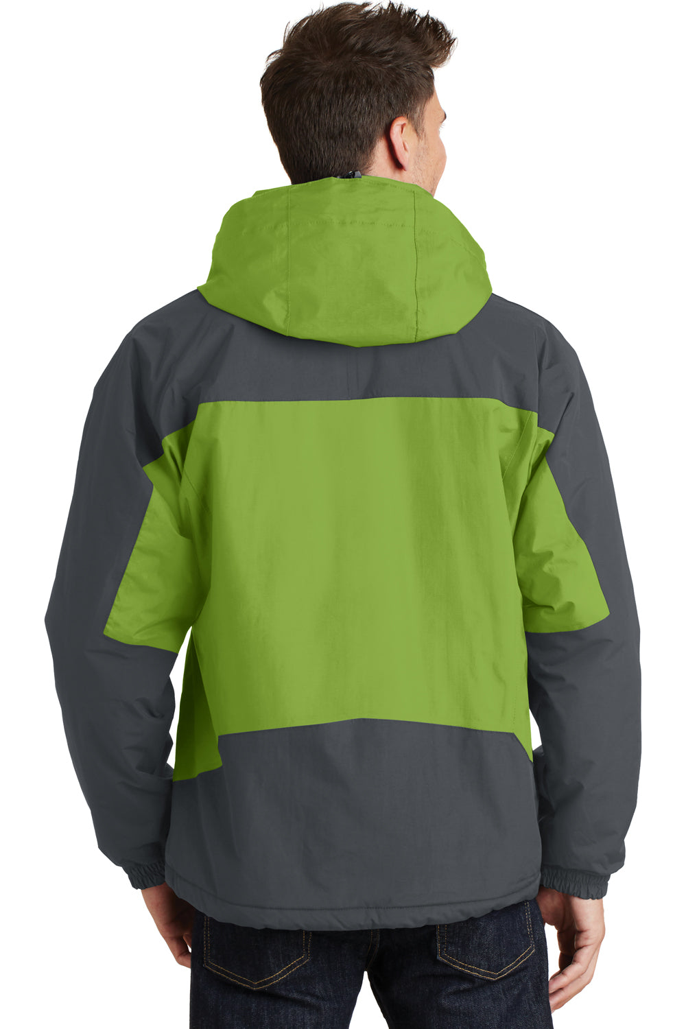 Port Authority Mens Nootka Waterproof Full Zip Hooded Jacket - Bright  Pistachio Green/Grey - Closeout
